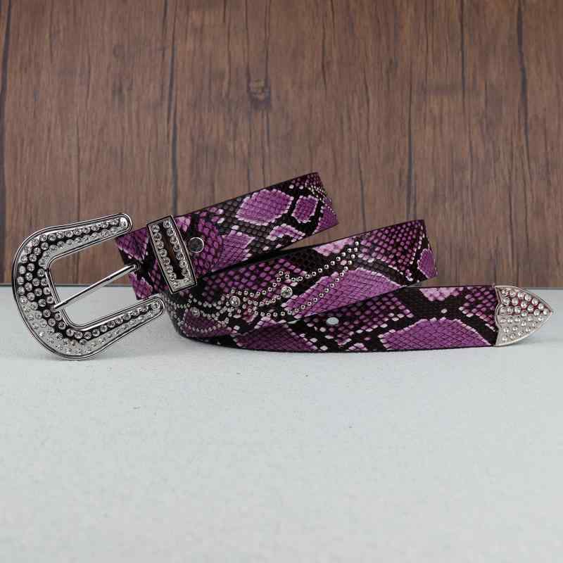 ベルト メンズ レディース ユニセックス パンク ストリート ヒップホップ Y2K パイソン柄 ヒョウ柄 ラ..