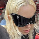 サングラス 男女兼用 欧米風 ビッグフレーム オーバーサイズ UVカット UV400 高級感 Y2K ミレニアムスタイル リムレス スポーツ アウトドア サイクリング ドライブ 運転用 PCレンズ 軽量 個性的デザイン