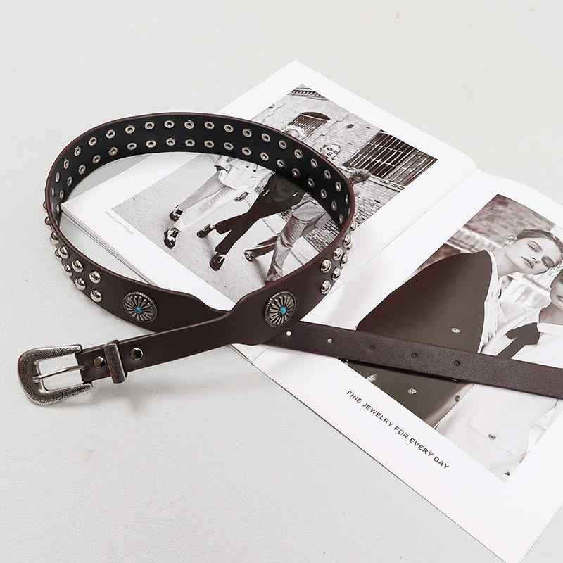 ベルト レディース Y2K サブカル パンク ギャル 個性的 黒 クロス スタッズ デニム レザーベルト