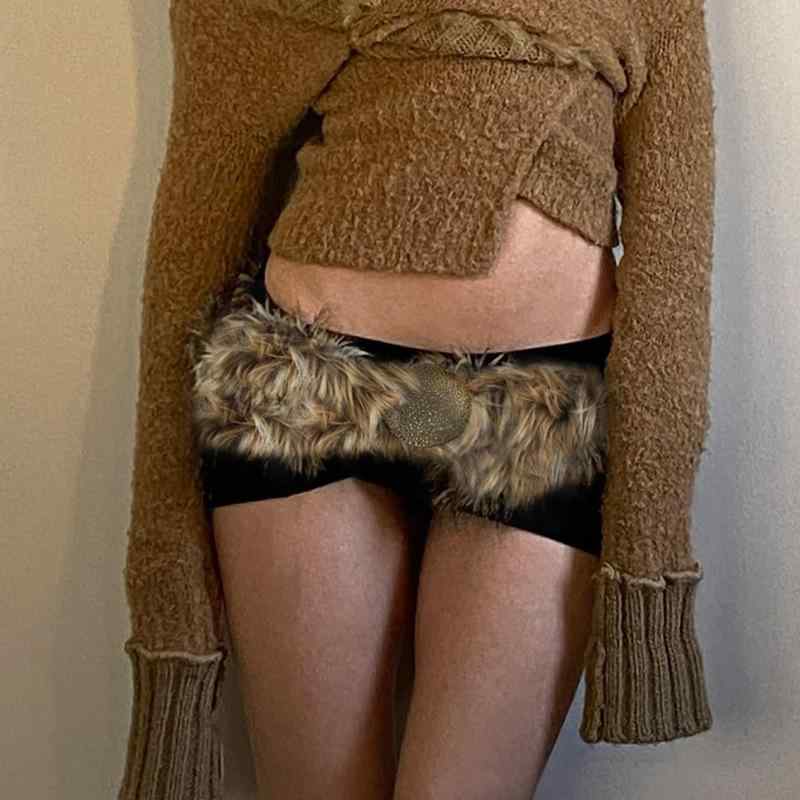 サッシュベルト レディース 秋冬 Y2K レトロ 個性的 フェイクファー 切り替え レザー調 ワイド ピンバックル ウエストマーク ファッション小物 ブラウン ブラック グレー ホワイト レッド