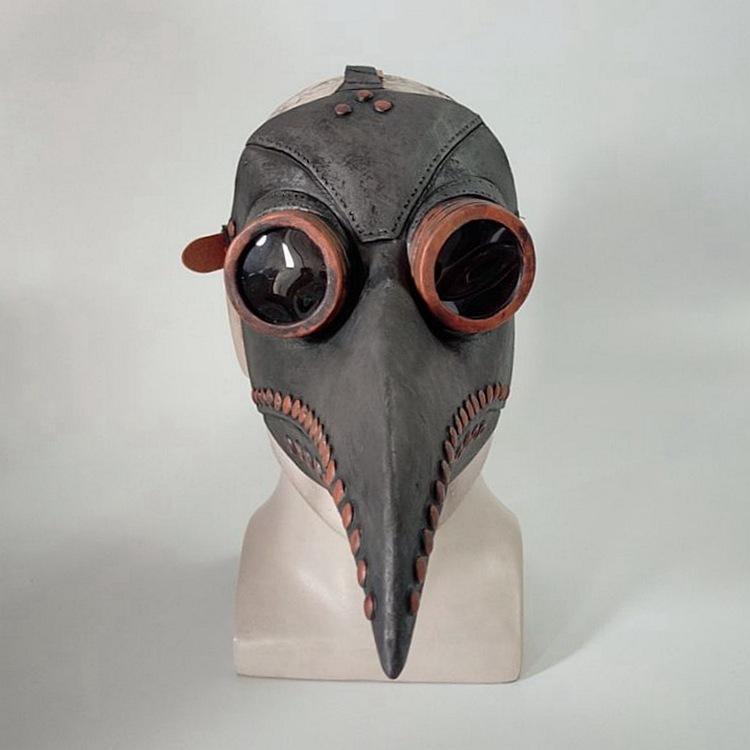 マスク スチームパンク 中世 ゴシック 鳥のくちばし ペスト医師 ホラー ハロウィン コスプレ 仮装 ラテックス製ロングノーズ仮面