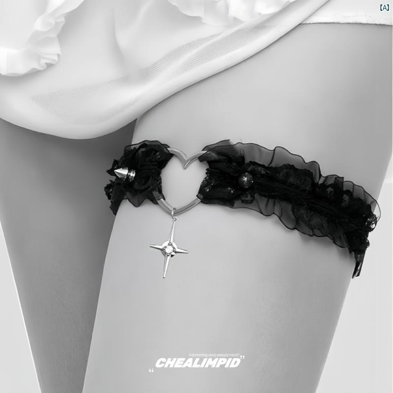 Y2K ファッション　2000代 ロリータ スター バース トレース ラブ レッグストラップ 魅惑的 y 2 k スタイリッシュ ガール チョーカー ネックレス
