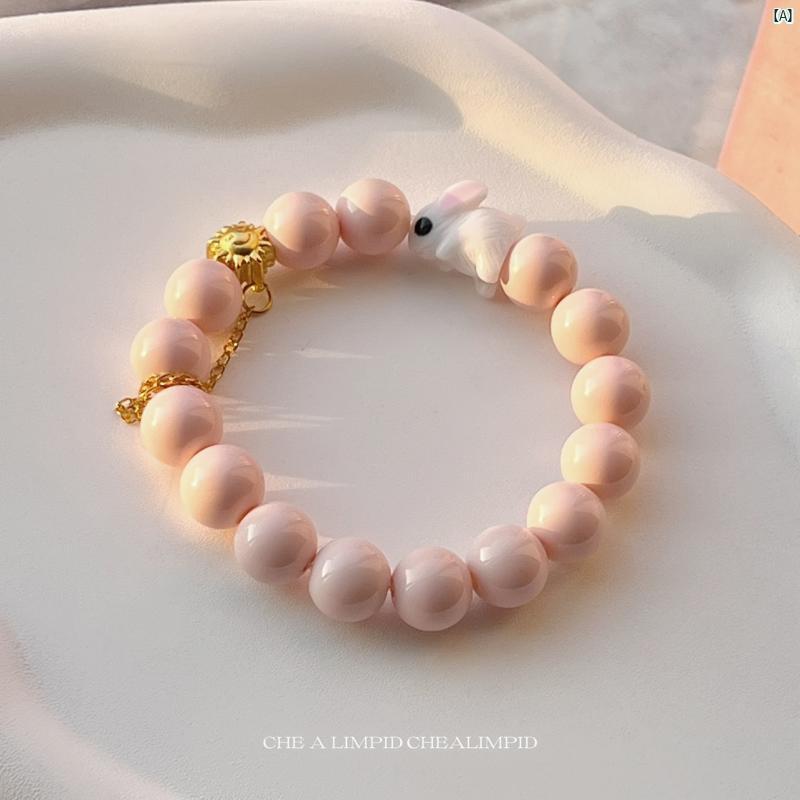 Rakuten - Y2K ファッション　2000代 CHEALIMPID クリーム ピンク バニー ミルクシェイク スイート＆ キュート y 2 k ブレスレット