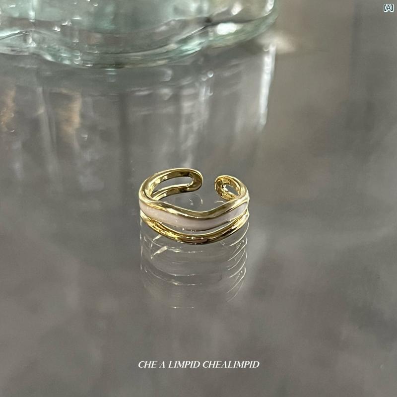 Rakuten - Y2K ファッション　2000代 CHEALIMPID 軽量 高級 金 メッキ リング ハイエンド オープン