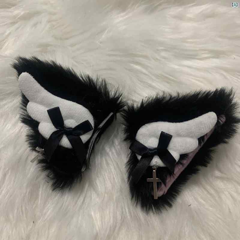 レディース　Y2K ファッション　2000 猫耳 ヘアピン 鉱山 ロリータ 翼 kc 獣 耳 頭飾り
