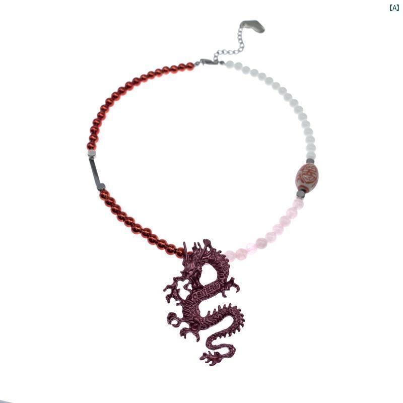 レディース　Y2K ファッション　2000代 ドラゴン ピンク クリスタル ダーク レッド チャイニーズドラゴ..