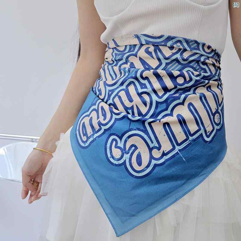 レディース　ファッション　小物　スカーフ　柄　かわいい　Y2K 平成　ワンポイント ブルース モール ..