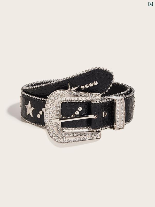 Y2K ファッション　2000 サブカルチャー スター ベルト レディースベルト スタイリッシュ ガール 装飾 ..