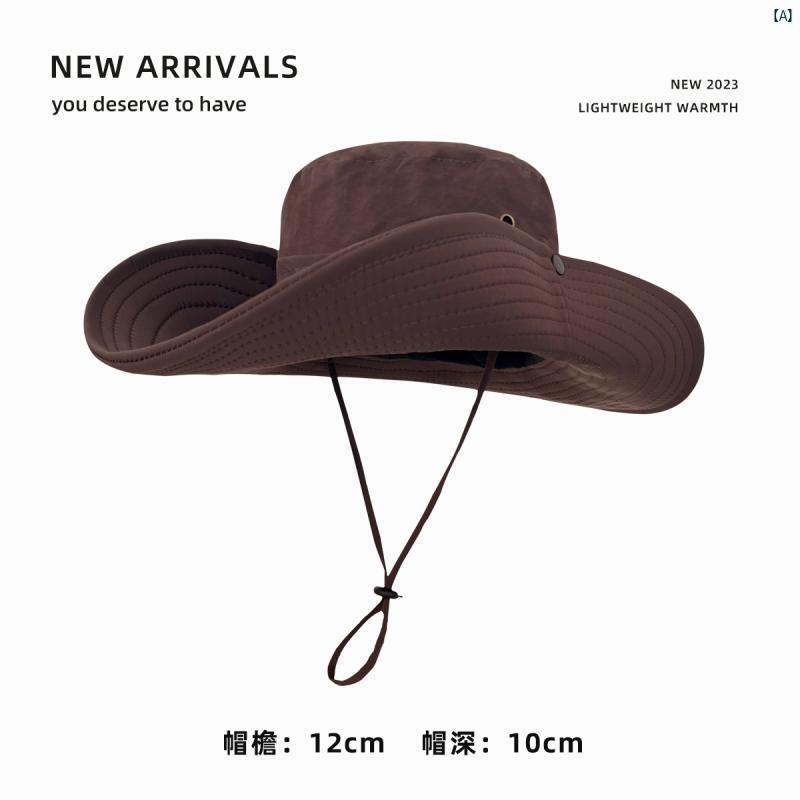 ハット 帽子 かわいい オシャレ Y2K アメリカン レトロ スタイリッシュ ガール ブラウン ウエスタン カウボーイハット 春夏 つば広 日焼け防止 屋外 キャンプ フィッシャーマン ハット 男性用