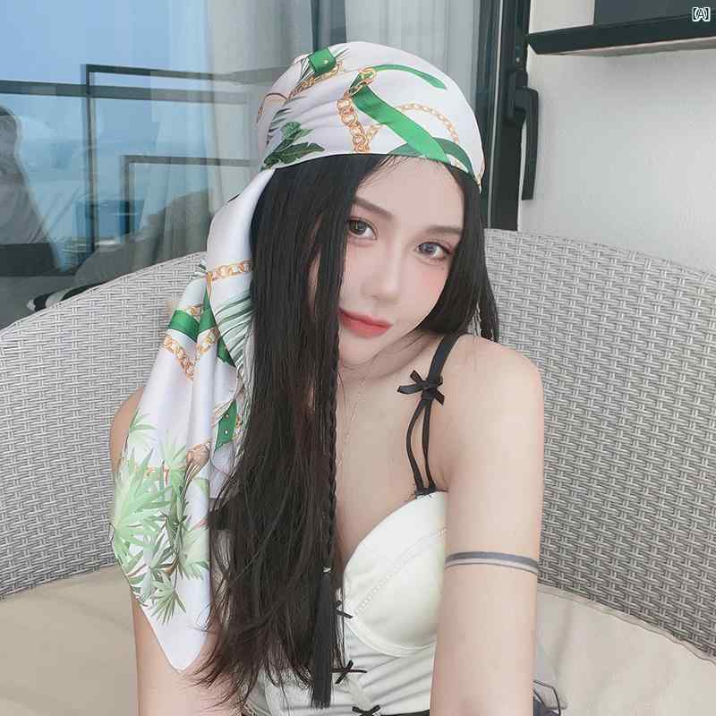 レディース　ファッション　小物　スカーフ　柄　かわいい　Y2K 平成　ワンポイント 島 夏 休み チュー..