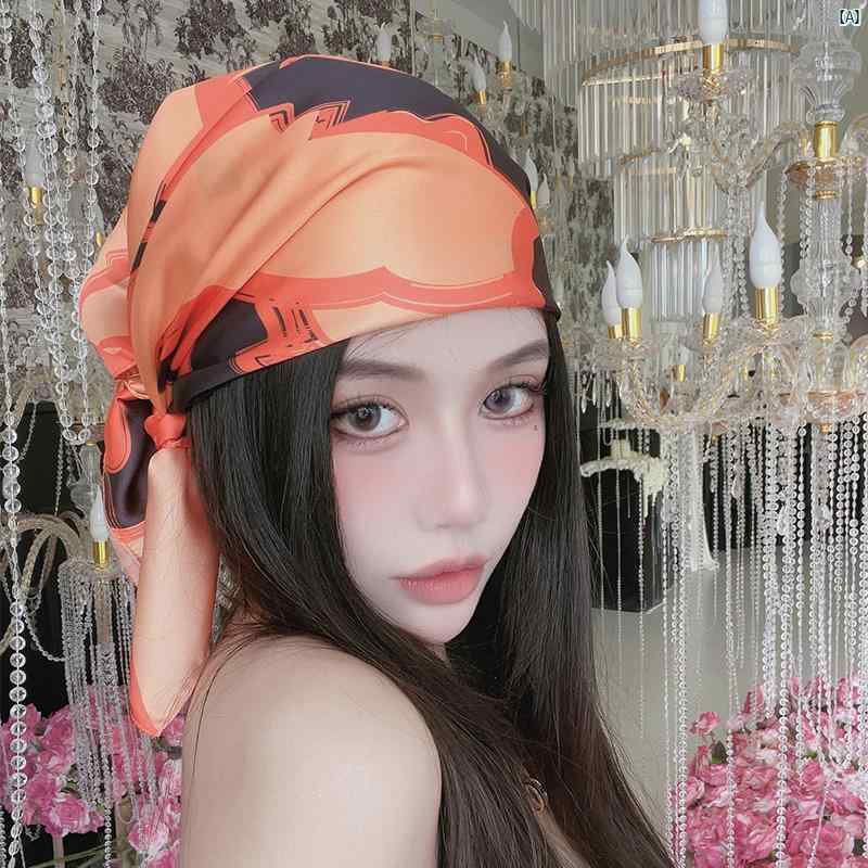 レディース ファッション 小物 スカーフ 柄 かわいい Y2K 平成 ワンポイント 島 新 スタイリッシュ ガール チューブ トップスクエア スカーフ 夏 メンズファッション