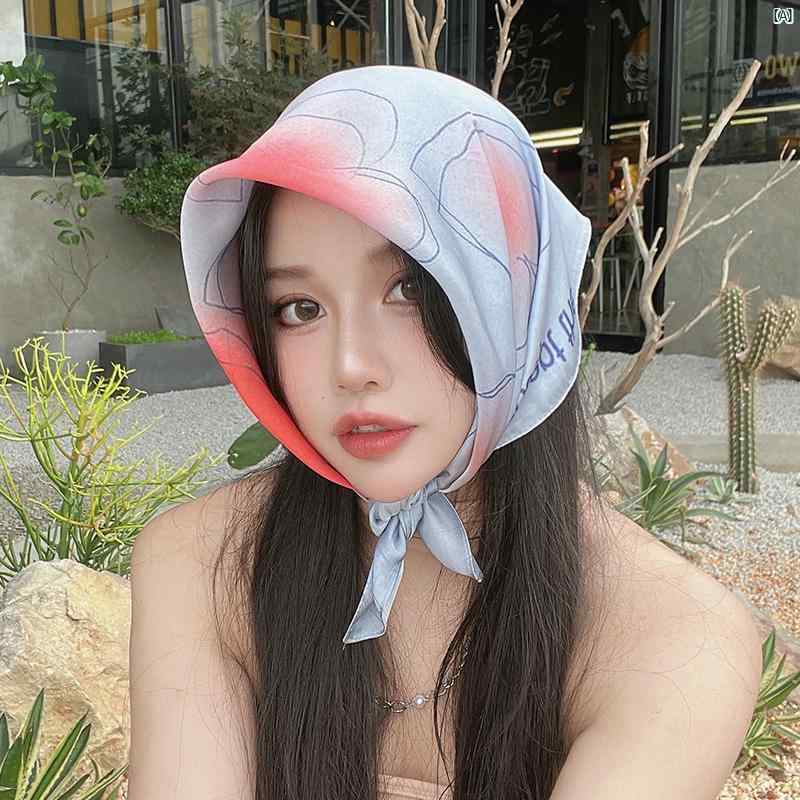 レディース ファッション 小物 スカーフ 柄 かわいい Y2K 平成 ワンポイント 島 新 グレー ネクタイ バッグ スクエア スカーフ 夏 日焼け防止