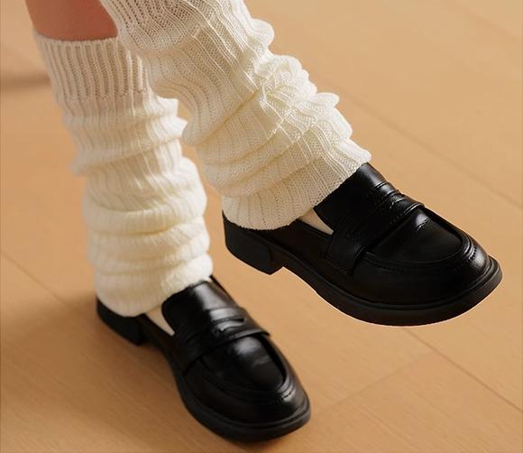 レッグカバー ソックス レディース ニット y2k サブカルチャー JK カレッジ ロング チューブ 秋冬 ホワイト グレー ブラック