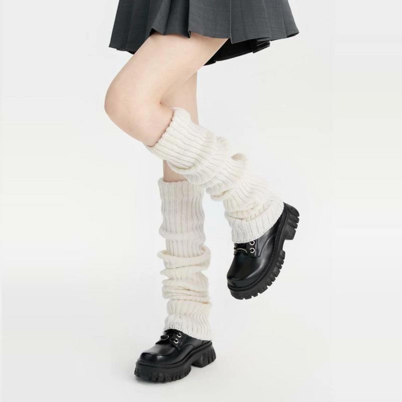 レッグカバー ソックス レディース エレガント カジュアル ファッション ニット 靴下 y2k レッグスリーブ ロング 秋冬 ホワイト ブラック グレー