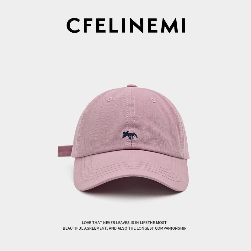 Rakuten - キャップ 帽子 Y2K カジュアル ストリート かわいい ベースボールキャップ 小顔効果 カーブブリム 刺繍 日焼け防止 ピンク ブラウン パープル