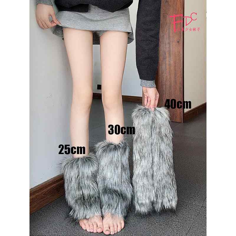 レッグカバー レディース ソックス 秋冬 Y2K サブカル レッグウォーマー パイルソックス 美脚 細見え 厚手 雪ブーツ 千年紀 モコモコ グレー