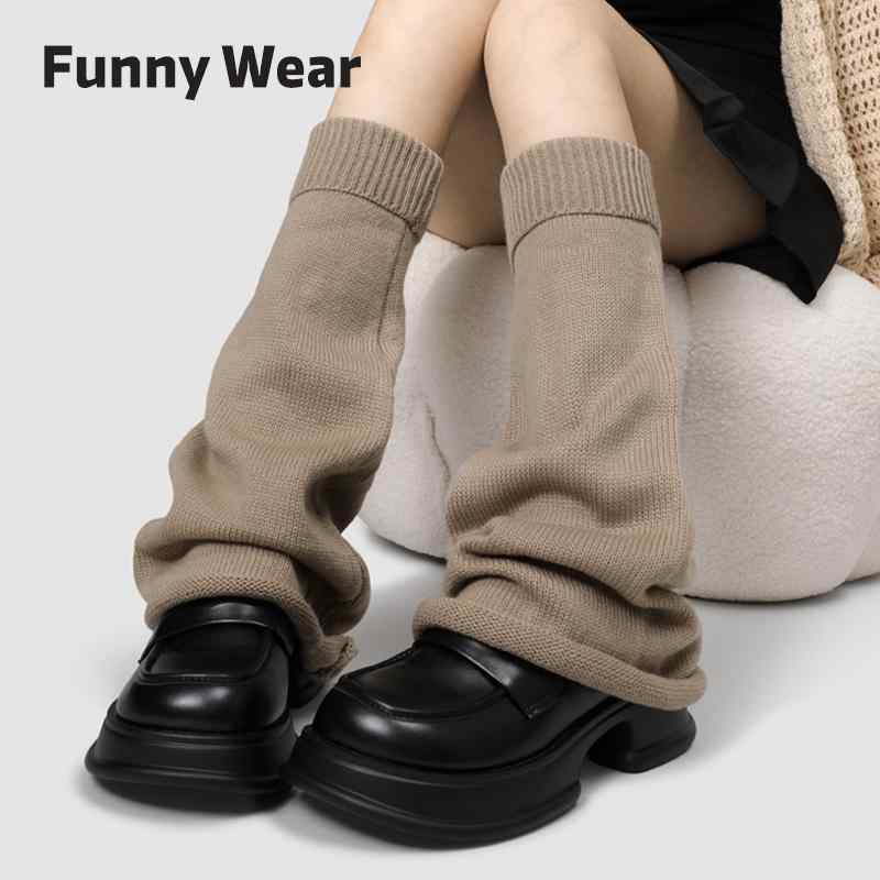 レッグカバー ソックス 無地 靴下 レディース 春夏 ニット レッグウォーマー Y2K セクシー ガールズ JK ロング