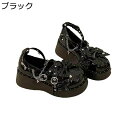 パンプス 厚底 地雷系 レディース プラットフォームリポン アンクルストラップ クロス ダブルストラップ リベット サブカル ラウンドトゥ エナメル 定番 スタッズ 量産型 y2k クールゴス