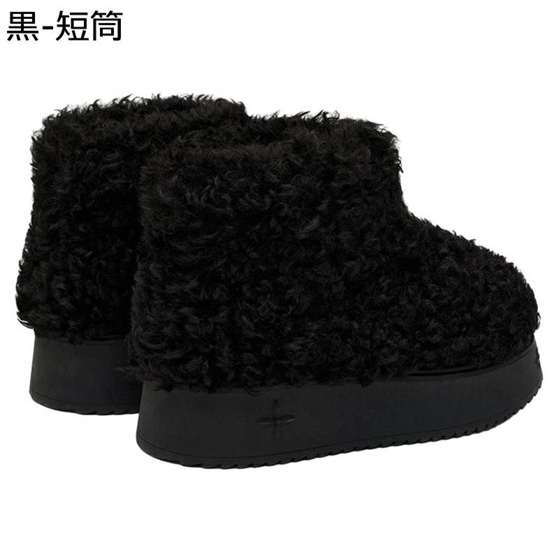 ムートンブーツ ボア ショートブーツ 冬用 裏起毛 レディース 厚底 スノーシューズ 雪遊び 防寒靴 シンプル 脚長 防水 防滑 綿靴 幅広 柔らかい 幅広 ソフト ウィンターブーツ アウトドア スキー 雪道