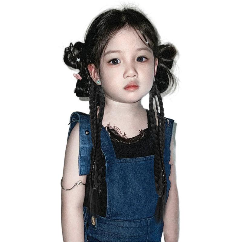 三つ編み 編み込み つけ毛 ウィッグ エクステ ヘアアクセサリー レディース キッズ 子供 女の子 ストリ..