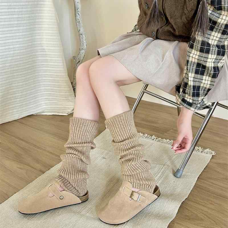 レッグカバー レディース ソックス 秋冬 Y2K JK サブカル かわいい レッグウォーマー ブーツカバー 美脚 細見え ミドル丈 ゆったり ホワイト ベージュ