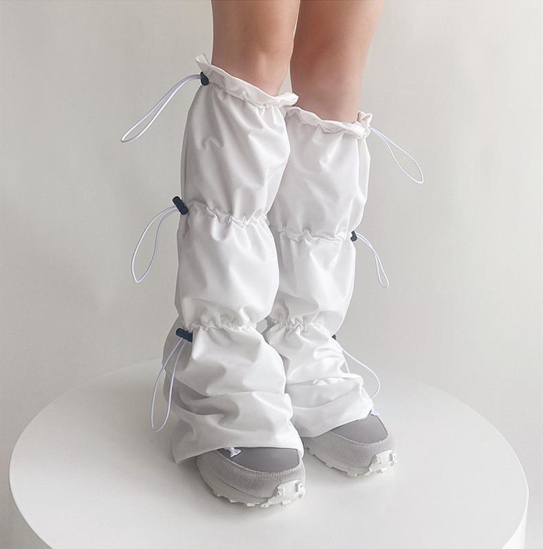レッグカバー レディース 秋冬 Y2K サブカル かわいい レッグウォーマー パイルソックス ブーツカバー 美脚 細見え シェイプアップ ミドル丈 ホワイト ブラック グレー