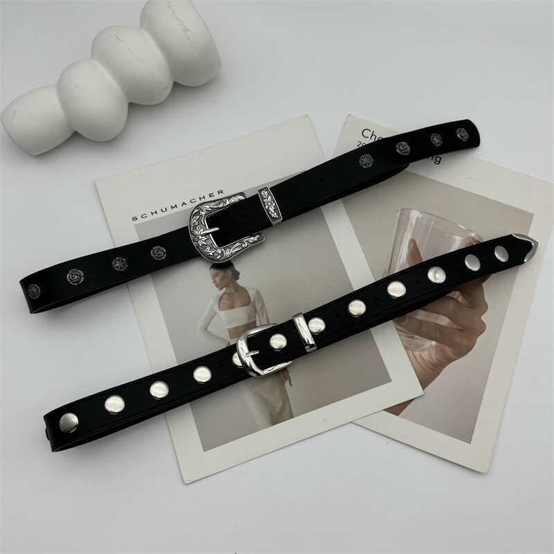 ベルト レディース ブラック スタッズ メタルバックル 重厚感 パンク ロック クール Y2K ファッション アメリカンレトロ ヴィンテージ ..