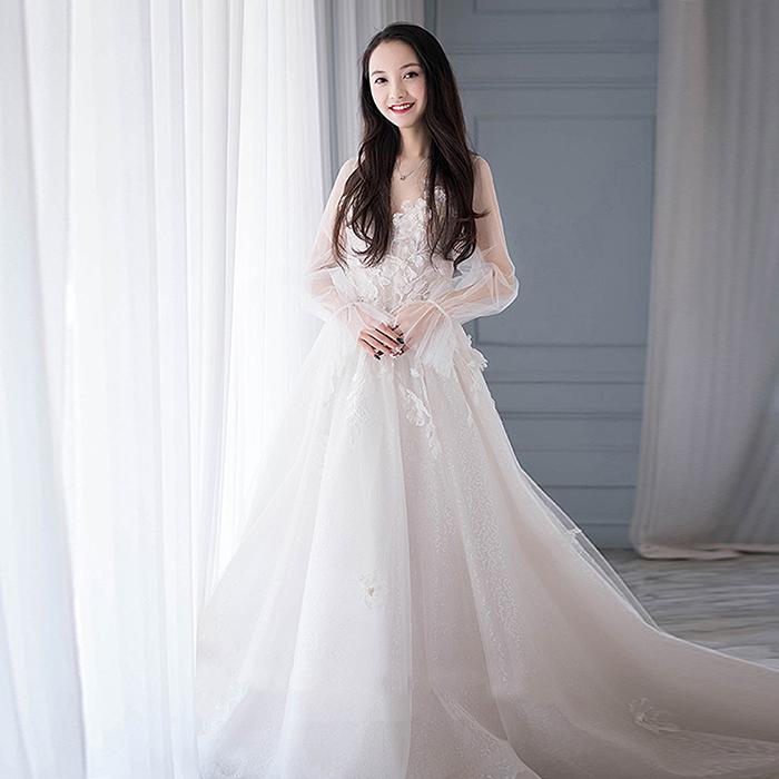 ウエディングドレス 結婚式 Aラインドレス 長...の紹介画像3