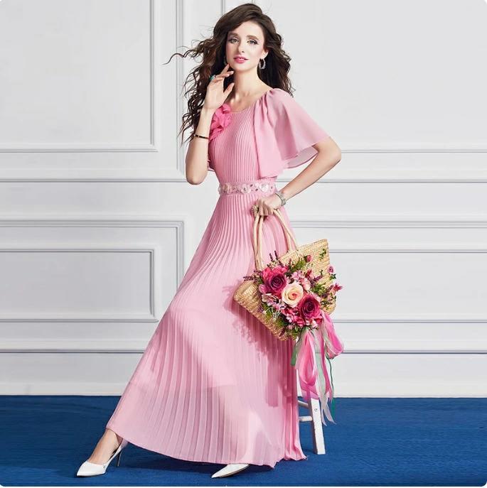 パーティドレス ♪セレブファッション Aラインワンピース 夏新作 半袖 フリル マキシ丈 ビジュー装飾 ナチュラルな大人美人 他と被らない 大人エレガント 着痩 大きいサイズあり 結婚式 披露宴 パーティードレス 謝恩会 上品 優雅 お呼ばれOL【送料無料】