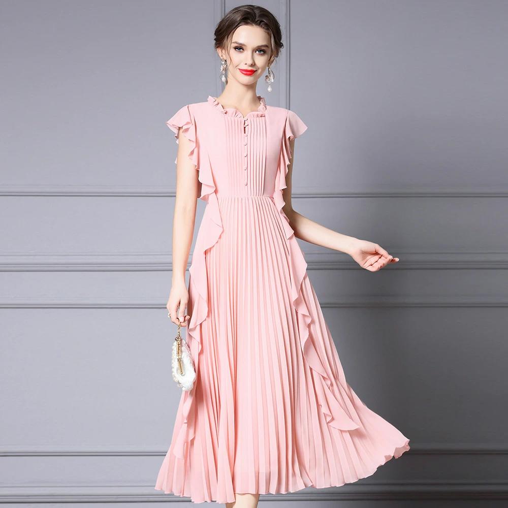 パーティドレス ♪セレブファッション Aラインワンピース 夏新作 半袖 フリル マキシ丈 クールにスタイリッシュに 他と被らない 大人エレガント 着痩 大きいサイズあり 結婚式 披露宴 パーティードレス 謝恩会 上品 優雅 お呼ばれ 飲み会 OL【送料無料】