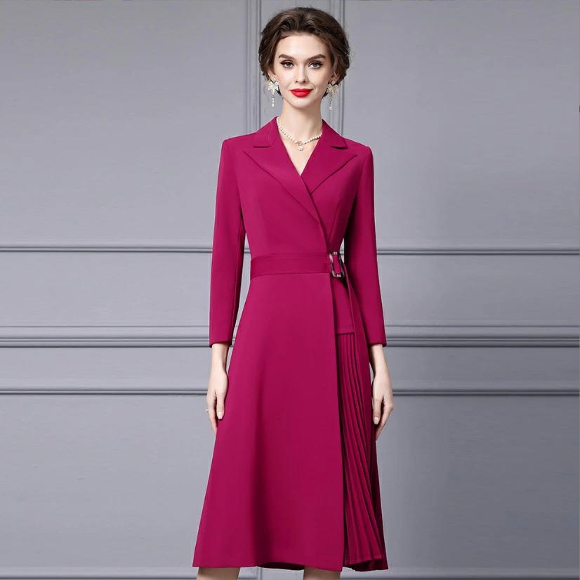 パーティドレス ♪セレブファッション Aラインワンピース 秋冬新作 長袖 Vネック フリル切替 ハイセンスな着こなしが叶う 他と被らない 大人エレガント 着痩 大きいサイズあり 結婚式 披露宴パーティードレス謝恩会上品優雅お呼ばれ飲み会二次会OL【送料無料】