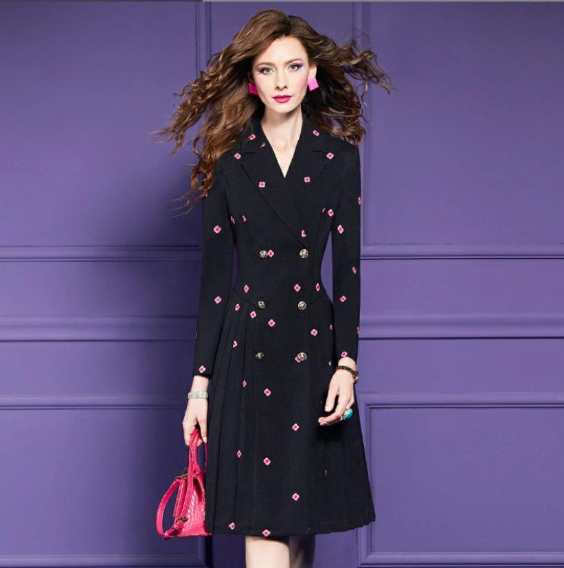 パーティドレス　♪セレブファッション　Aラインワンピース　秋冬新作　長袖　Vネック　フリル　豪華な..