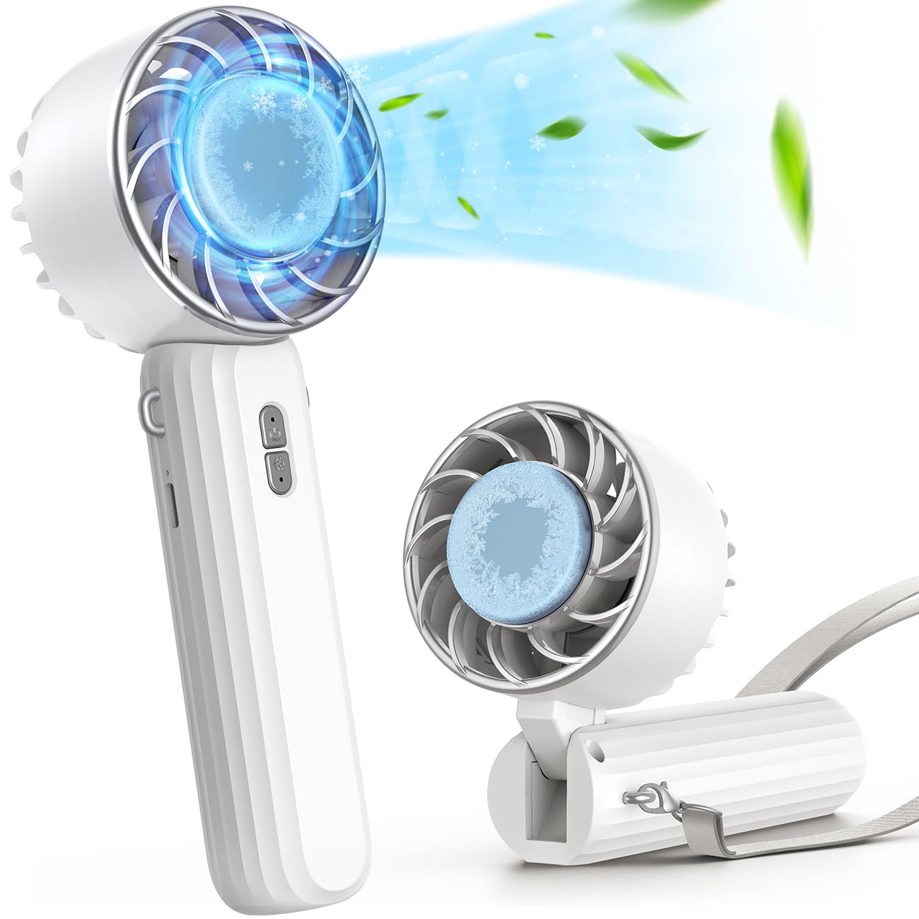 冷却プレート搭載 折り畳み 携帯扇風機 手持ち 扇風機 ミニ扇風機 モバイル扇風機 3段階風力調節 2000m..