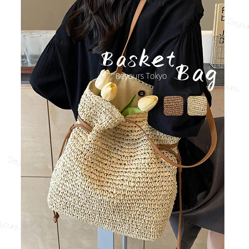 レディーストートバッグ かごバッグ ショルダー 肩掛け 斜めがけ マチ広 ショルダーバッグ 軽い 大容量 おしゃれ 浴衣 夏祭り 春夏 夏バッグ ギフト 贈り物 プレゼント 誕生日