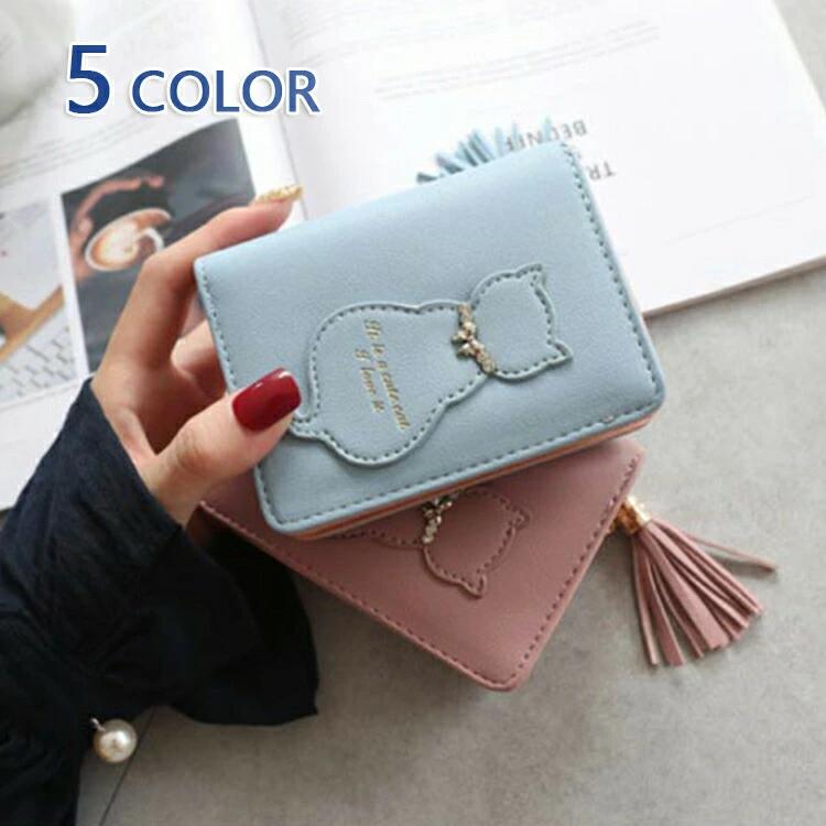 二つ折り 多機能 卒業祝い おしゃれ 財布 ミニ財布 小銭入れ ネコちゃん ねこ 女子高生 中学生 コインケース 子供 誕生日 女の子 可愛い 財布 高校生 プレゼント カードケース 猫 子ども 入学祝い こども 財布 キッズ財布 ミニ クリスマス