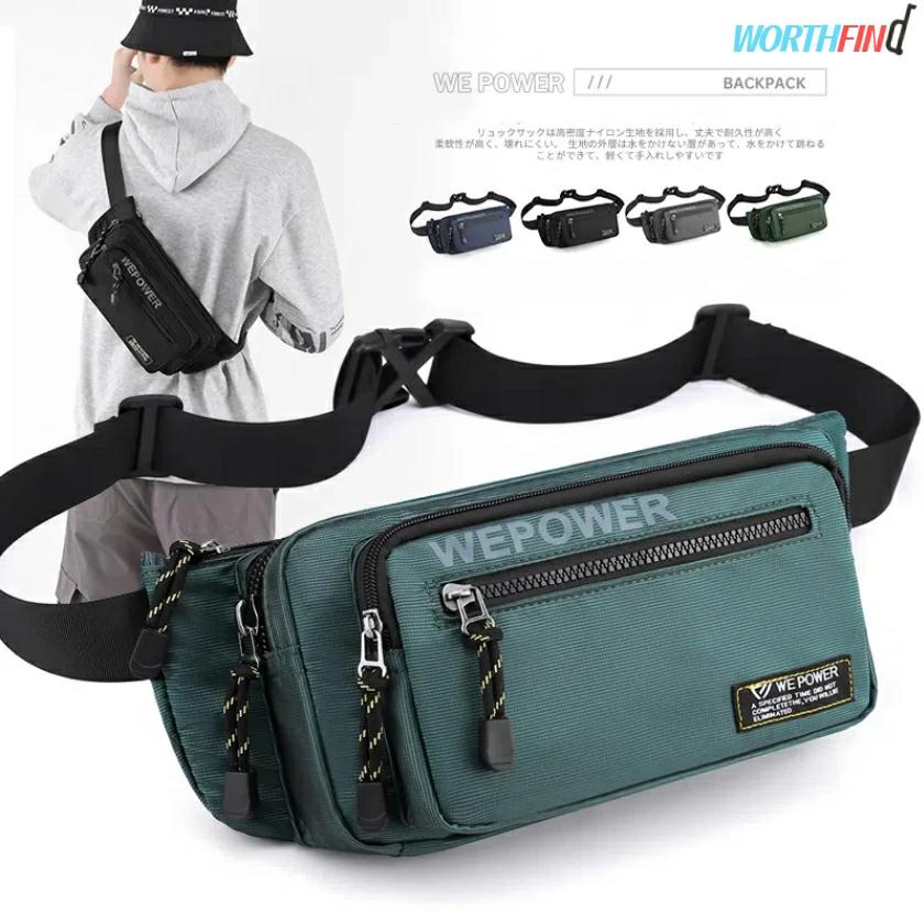WE POWER ボディバッグ メンズ 大容量 3way ショルダーバッグ ウエストバッグ 軽量 斜め掛け ナイロン ワンショルダー バッグ 肩掛け カバン ウエストバッグ 通勤 通学 登山 アウトドア 軽量 観光 旅行 お出かけ 小物収納 撥水 おしゃれ かっこいい 丈夫 頑丈
