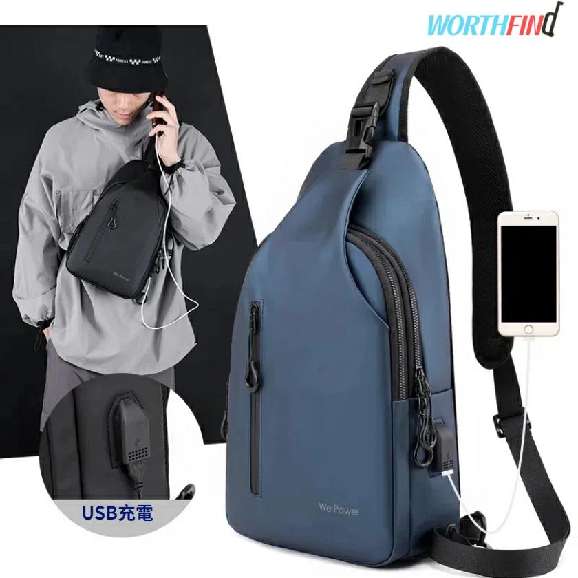 WE POWER ボディバッグ メンズ ウエストバッグ USB充電 型崩れしない 超軽量 大容量 多機能 斜めがけ 肩掛け 防犯 撥水 おしゃれ かっこいい 丈夫 頑丈 耐久性 軽い カバン お出かけ 通勤 通学 おすすめ