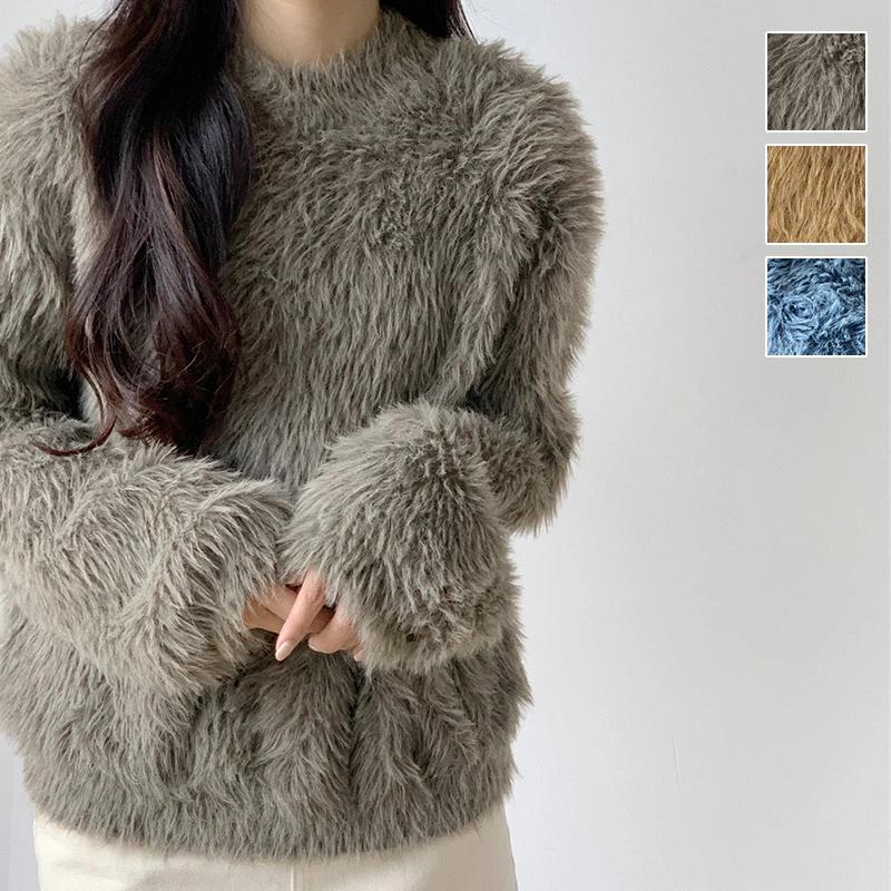 シャギーニット秋服レディース冬トッ...