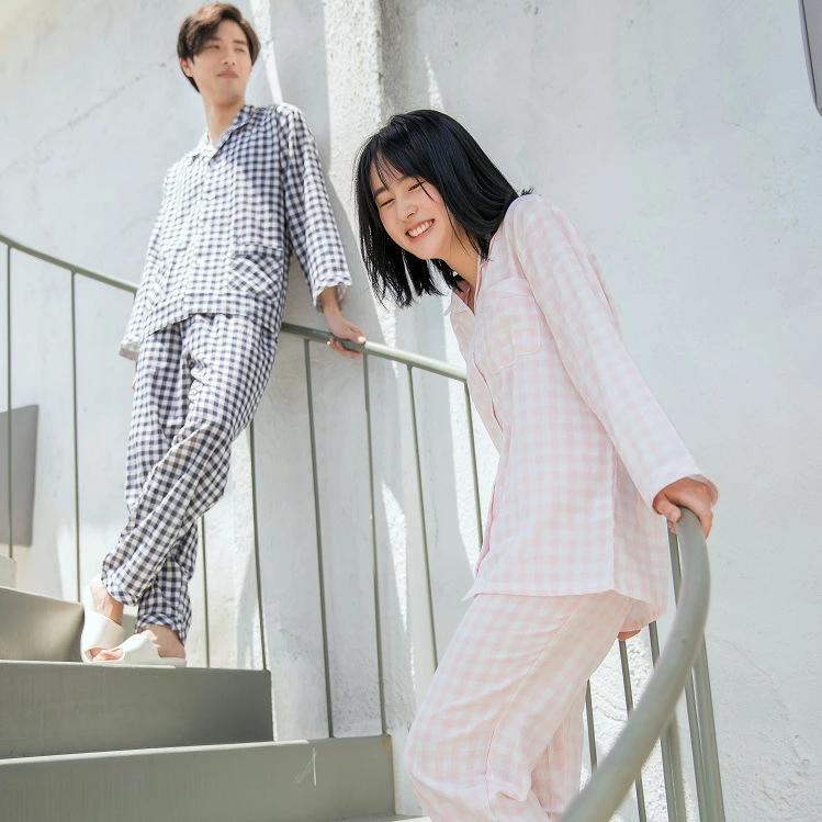 Rakuten - パジャマ 上下セット シルク調サテン地 ペアパジャマ メンズ レディース ナイトウェア 襟付き ルームウェア 寝巻 部屋着
