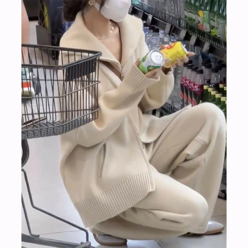 ATOSE 長袖 ニット トップス レディース ドロップショルダー 長袖 ストレッチ 体型カバー 暖か 春 秋 冬