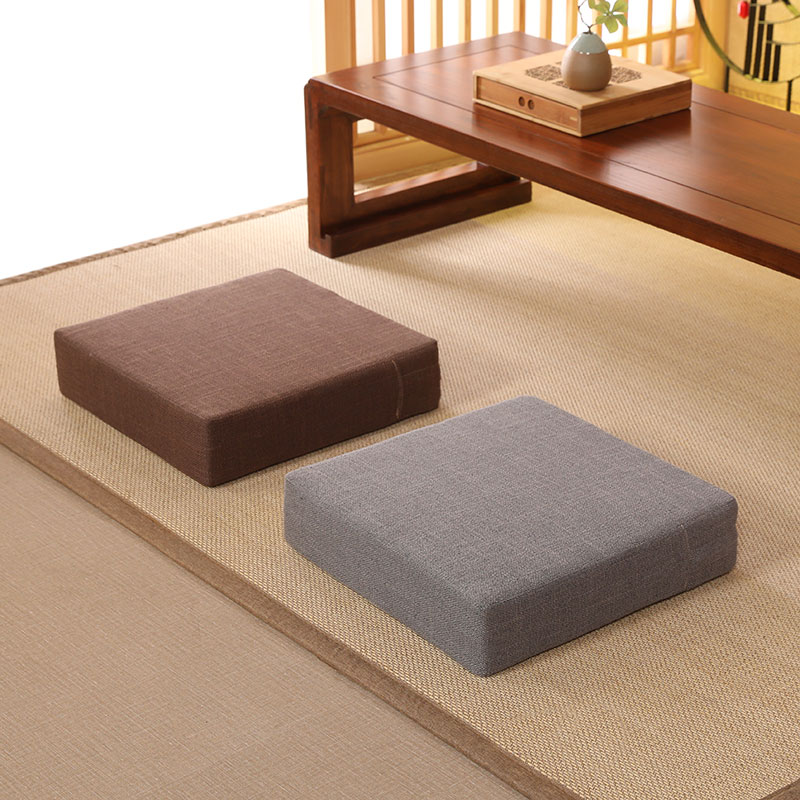 乐天商城 - 【送料無料】硬め 低反発40x40 北欧厚手 座布団 四角おしゃれ 和室座蒲団 分厚い スツール クッション あぐら 瞑想座禅 腰痛体圧分散 姿勢矯正