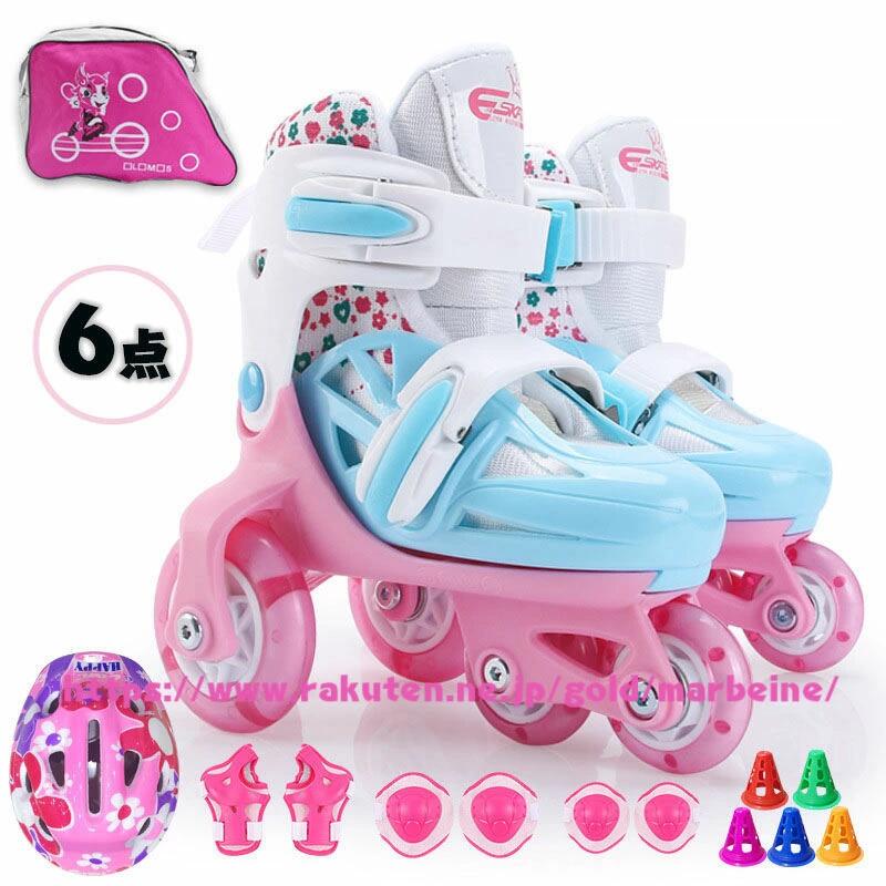 送料無料 プレゼント ローラースケート スケート 子供用 スケート練習 プッシュでサイズ調整可能 イン..