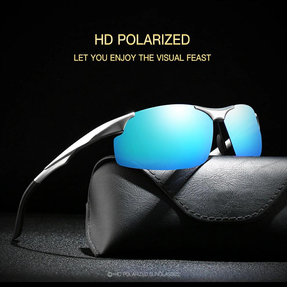 【送料無料】4色展開 スポーツサングラス レンズ強化 調光偏光 サングラス 紫外線カット uvカット ゴル..