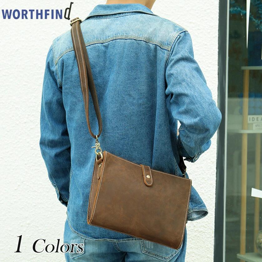 ショルダーバッグ 斜めがけバッグ メンズ ワンショルダーバッグ 大容量 斜めがけ 肩掛け 本革 牛革 銀..