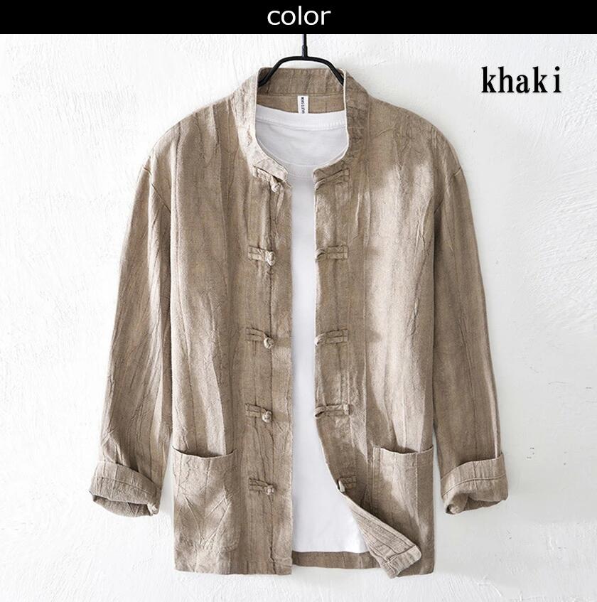 カジュアルシャツ 長袖 メンズ シャツジャケット ワイシャツ ボタンシャツ 綿 綿麻 カラーシャツ トップス キレイ目 おしゃれ 男 カジュアル かっこいい 春 秋 冬 2