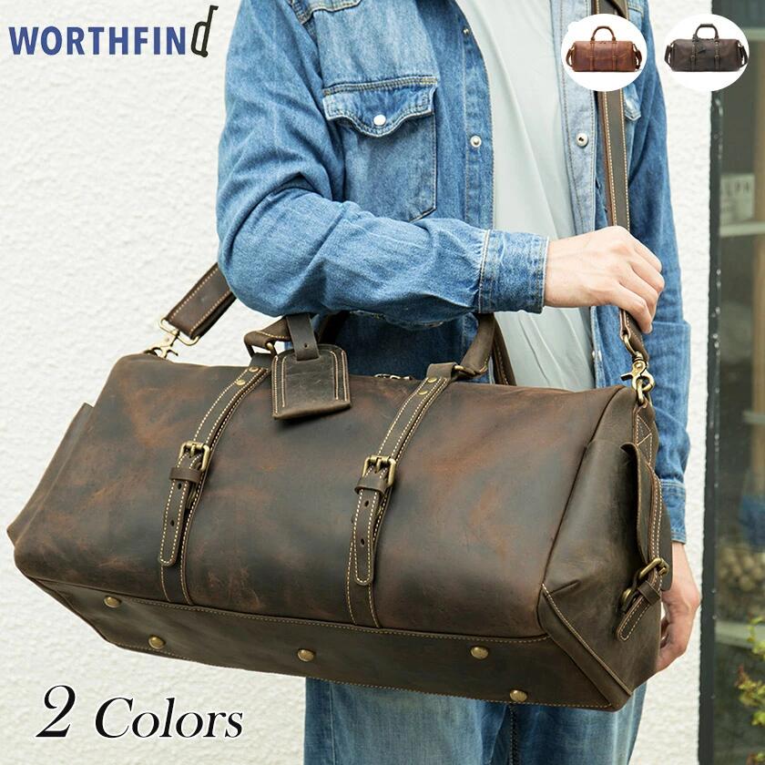ボストンバッグ メンズ 本革 厳選牛革 トートバッグ 大容量 トラベルバッグ レザー ショルダーバッグ 斜め掛け 手提げ 旅行カバン 斜め掛け 肩掛け 2WAY 出張 カバン 1-2泊(4)