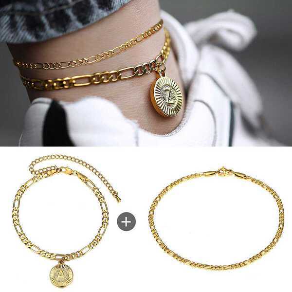 【クーポン利用で5460円】 2個セット イニシャル 文字 レター チャーム おしゃれ 大人 フィガロ アンク..