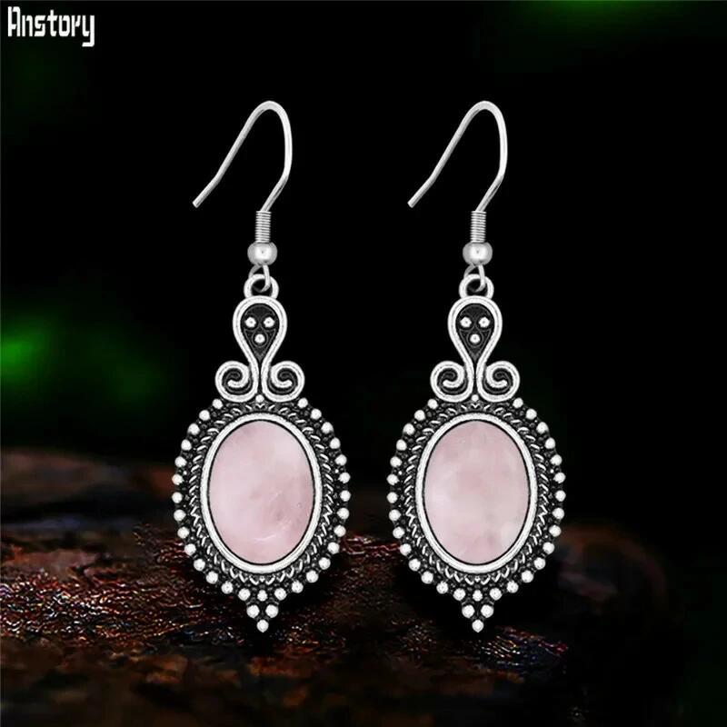 【送料無料】 ペンダント ピアス 動物 アニマル 花 フラワー ビンテージ シルバー オバール ストーン ..