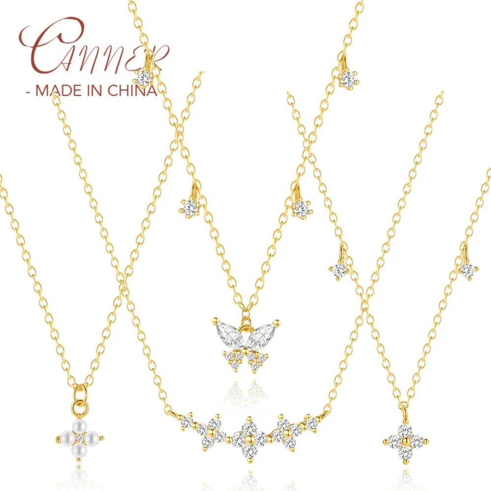 【クーポン利用で5360円】 ネックレス クローバー ゴールド シルバー プラント リング 植物 レディース 925 スターリング 気質 ラッキー 四つ葉 18K プレート クール ライト 贅沢 ファイン ジュエリー