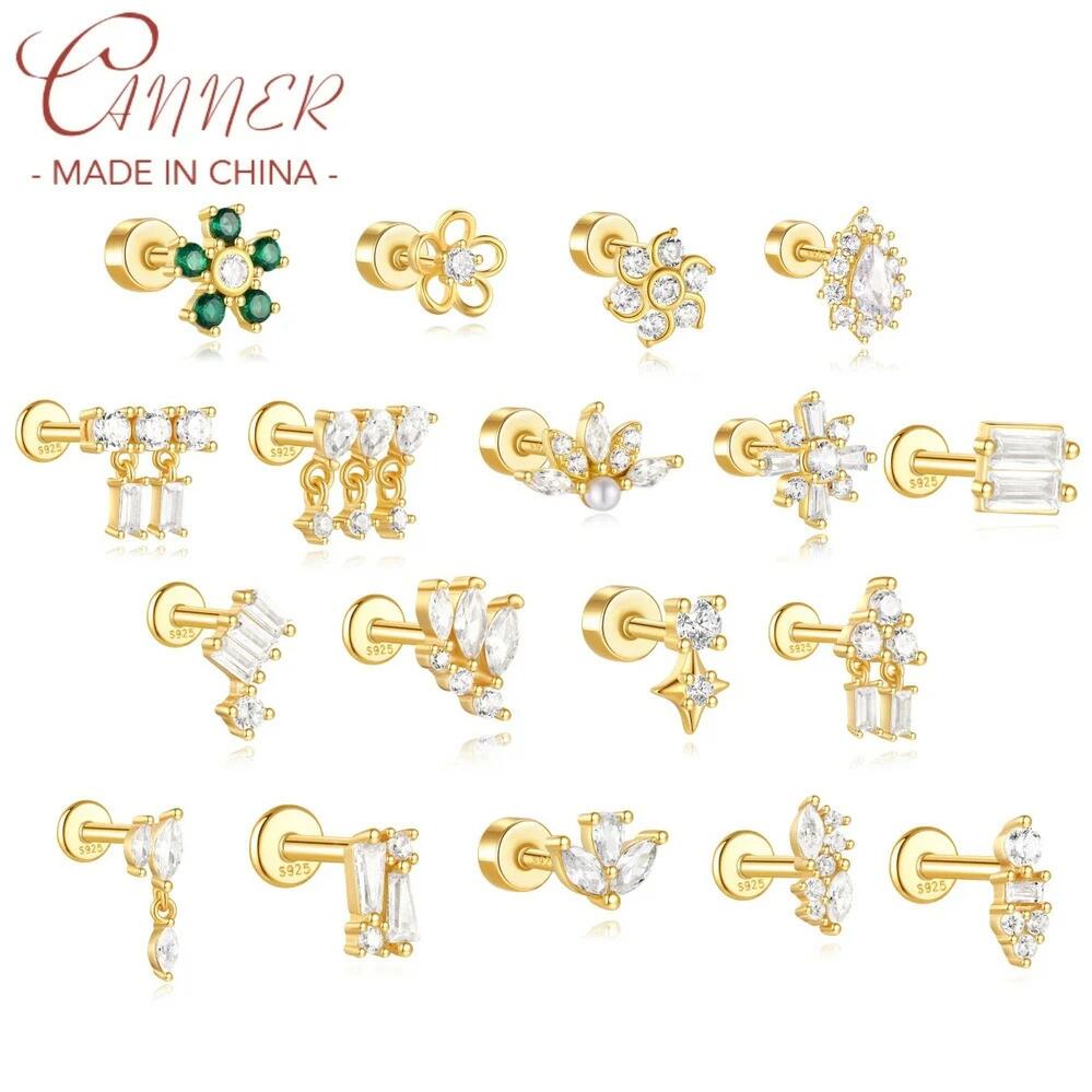 【送料無料】 ピアス 動物 アニマル 花 フラワー ジルコニア ゴールド シルバー ウマ レディース 1個 925 馬 ホース うま 目 アイズ 花びら ジルコン スタッド 18K 軟骨 スパイラル 穿刺 Ins ファイン ギフト